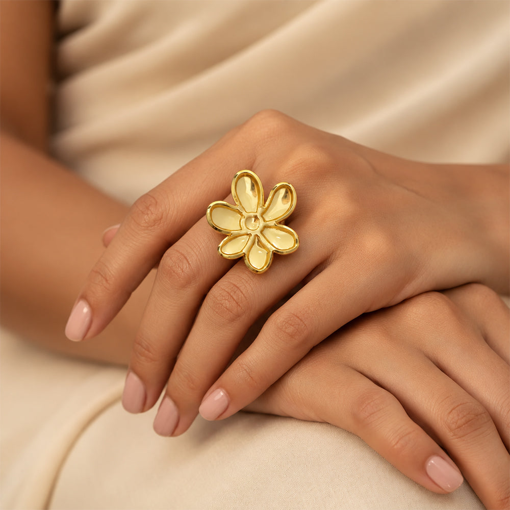 Golden Bloom Flower Earrings