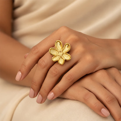 Golden Bloom Flower Earrings