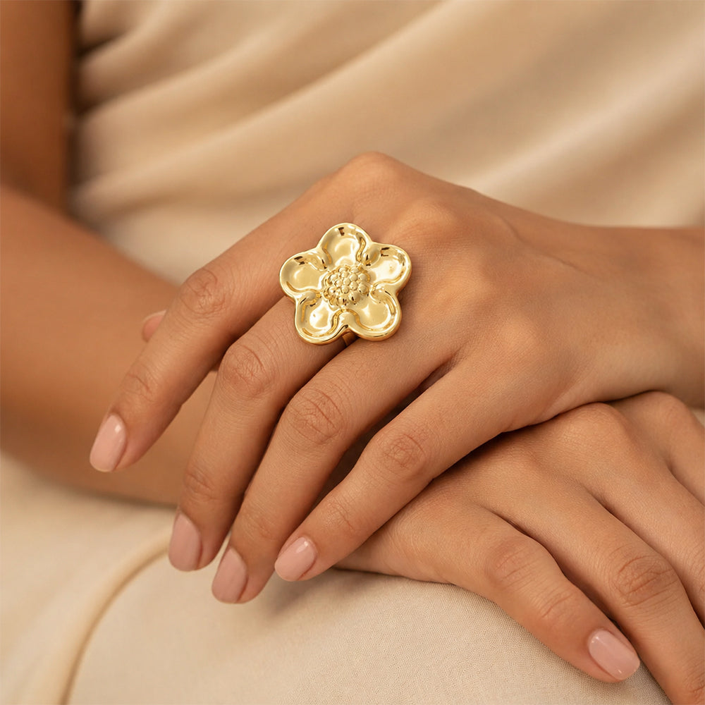 Golden Blossom Loop Earrings