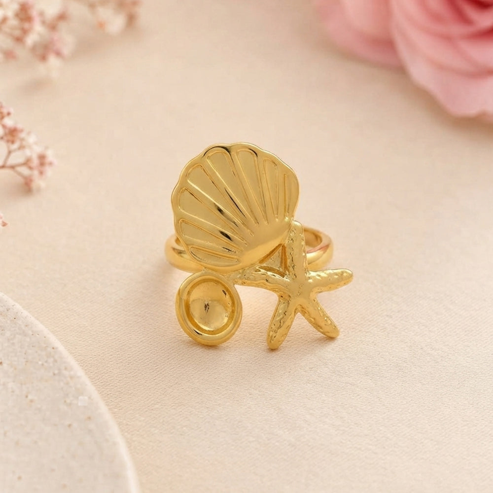 Golden Seashell Starfish Earrings