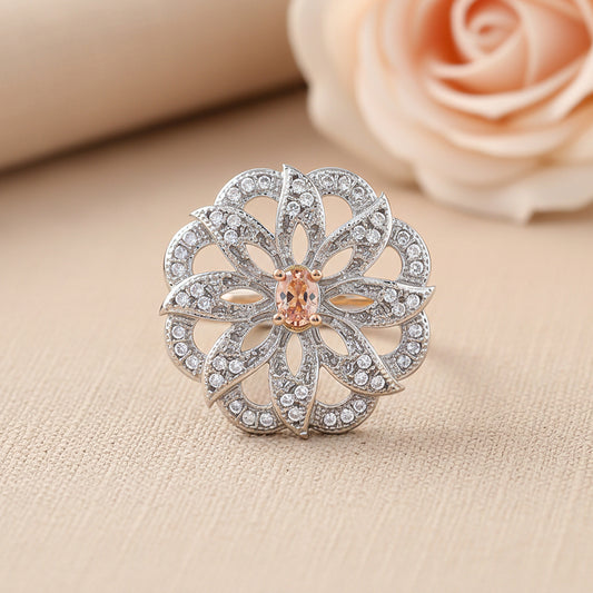 Crystal bloom zirconia rings