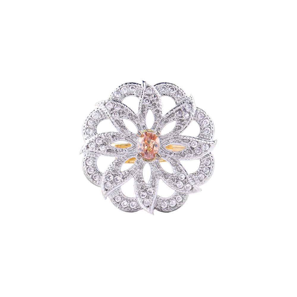 Crystal bloom zirconia rings