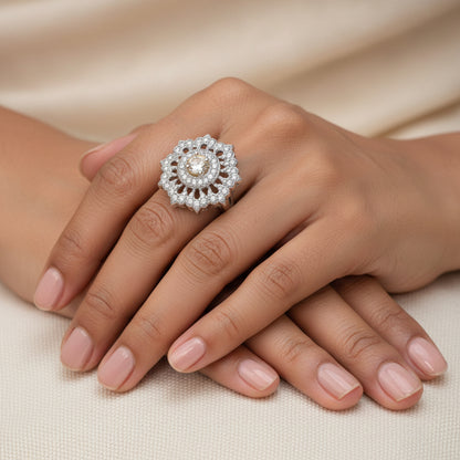 Flower chic zirconia rings