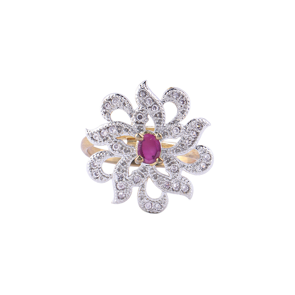 Rays and petals zirconia rings