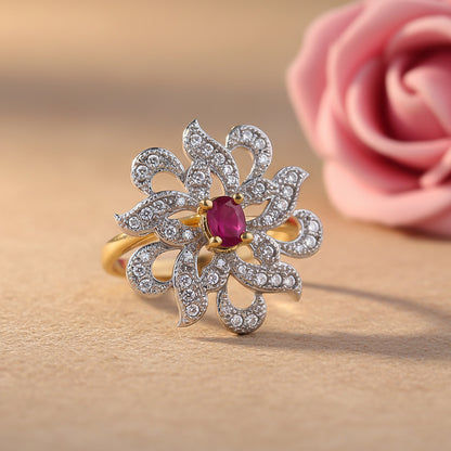 Rays and petals zirconia rings