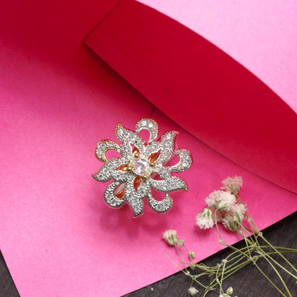 Rays and petals zirconia rings