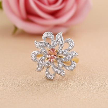 Rays and petals zirconia rings