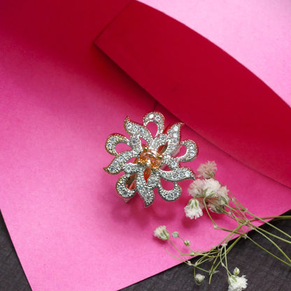 Rays and petals zirconia rings