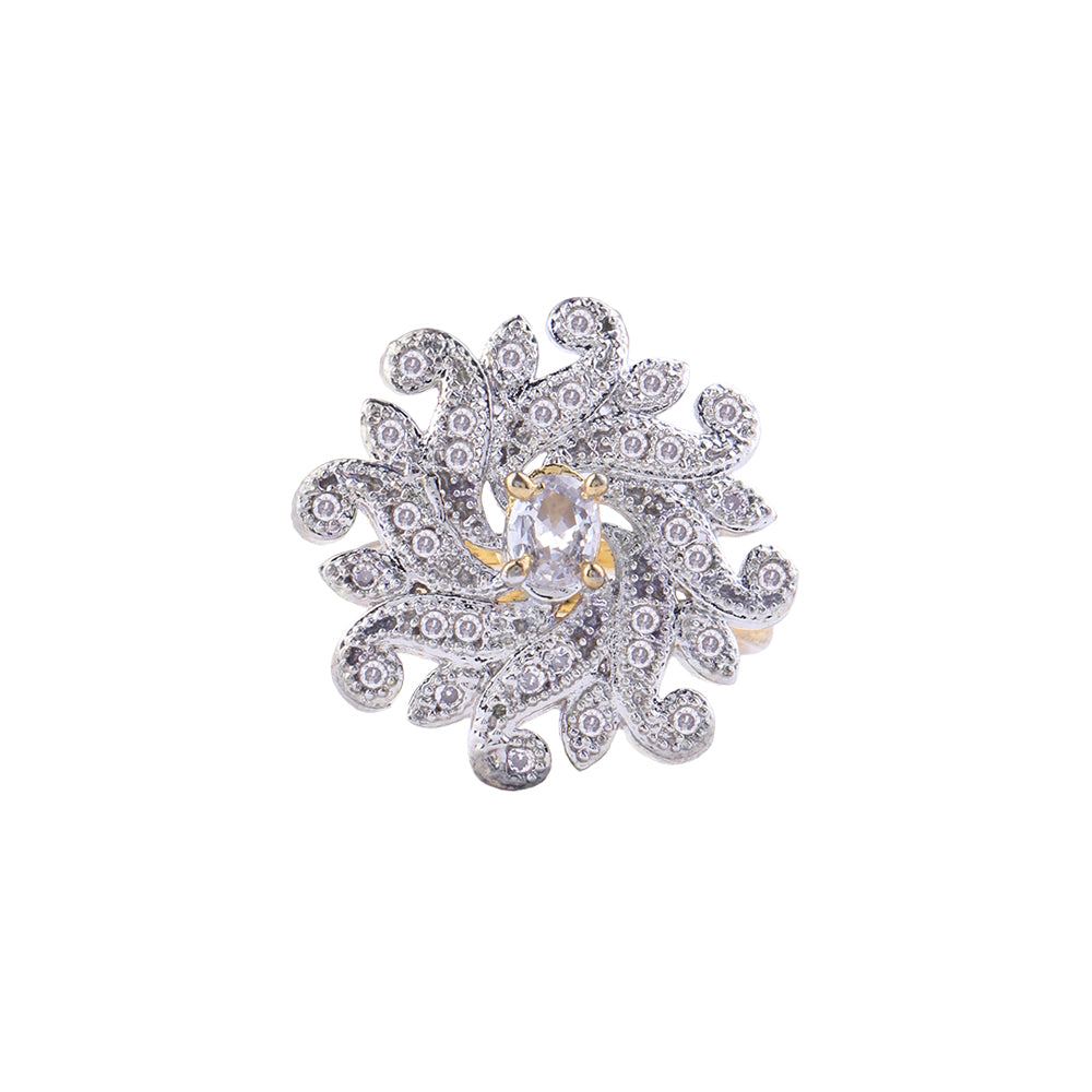 Twirl swirl zirconia rings