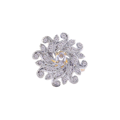 Twirl swirl zirconia rings
