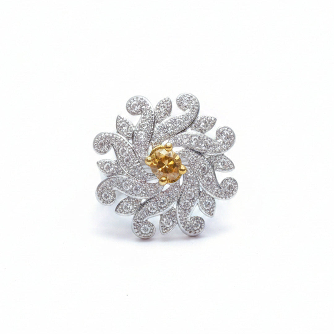 Twirl swirl zirconia rings