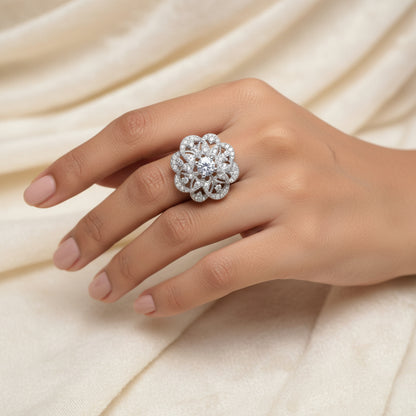 Urban Bloom stone studded zirconia rings
