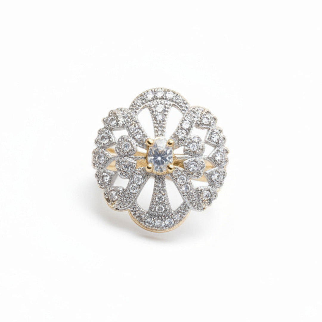 Urban Bloom stone studded zirconia rings