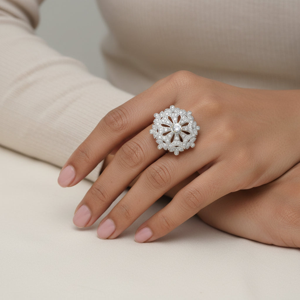 Dazzel design stone studded zirconia rings