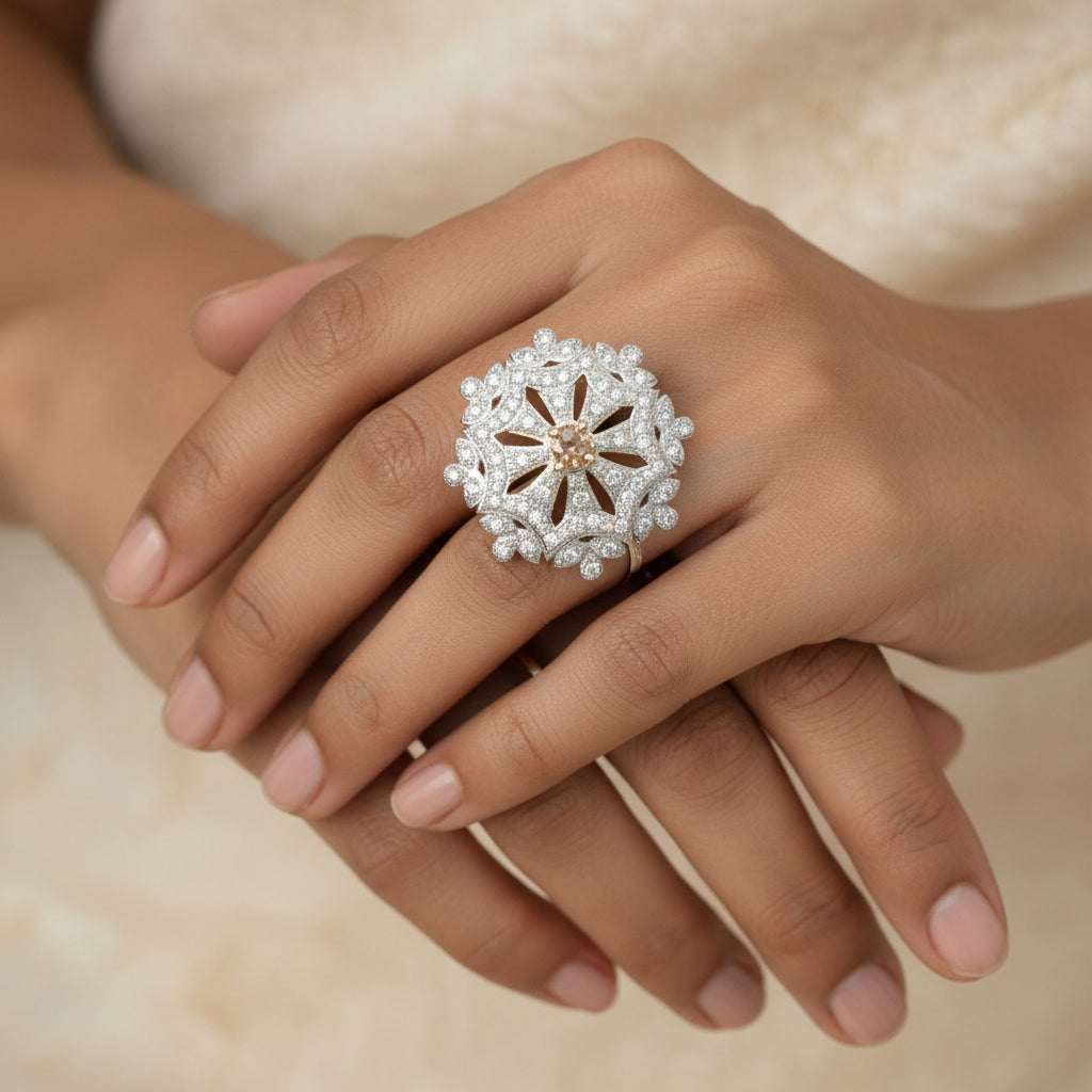 Dazzel design stone studded zirconia rings