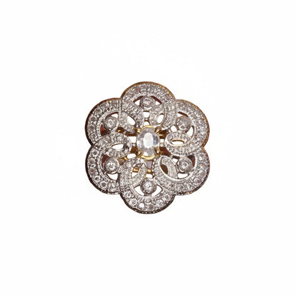 Flower swirls stone studded zirconia rings