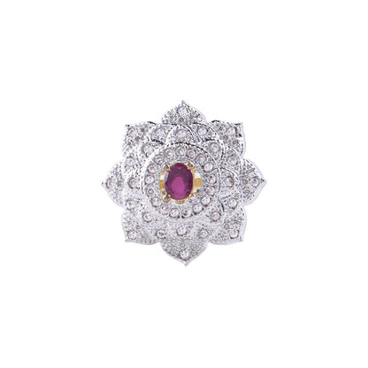 Lotus love stone studded zirconia rings