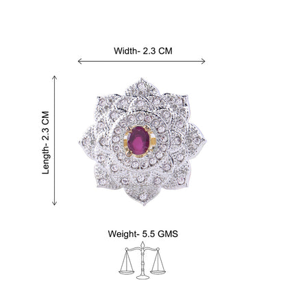 Lotus love stone studded zirconia rings