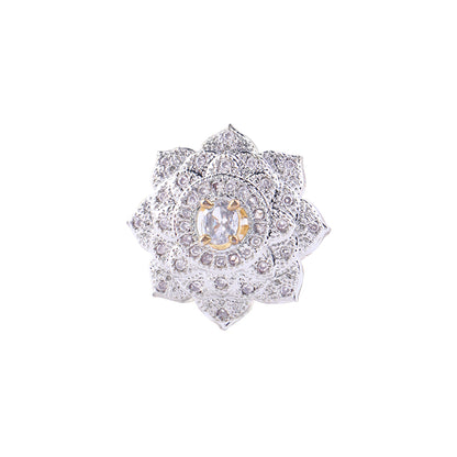 Lotus love stone studded zirconia rings