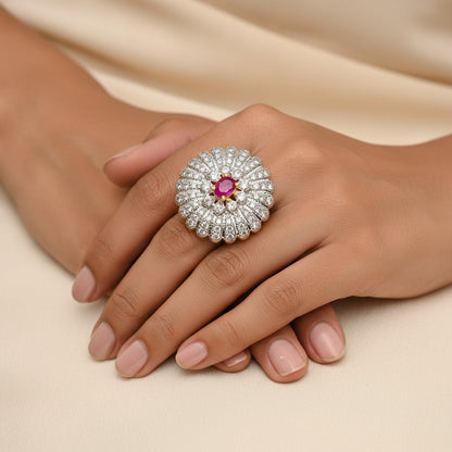 Dazzeling Daisy stone studded zirconia rings