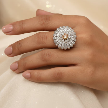 Dazzeling Daisy stone studded zirconia rings