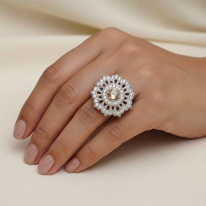 Mallika phool zirconia rings