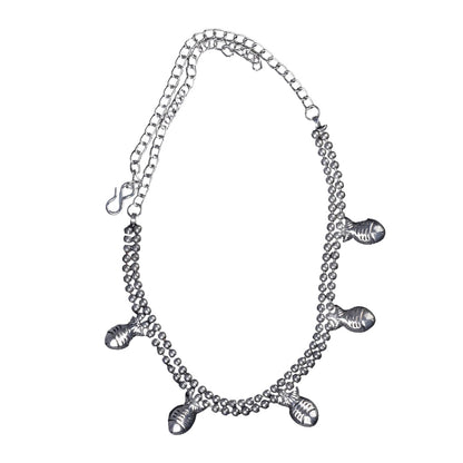 Meen moti brass neckpiece (Silver)