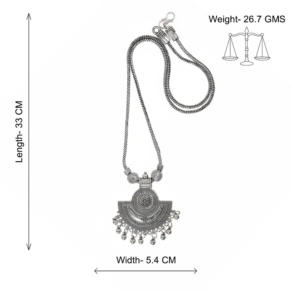 Half moon oxidized chain neckpiece (Silver)