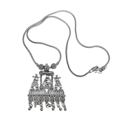 Queen's chariot oxidised chain neckpiece (Silver)