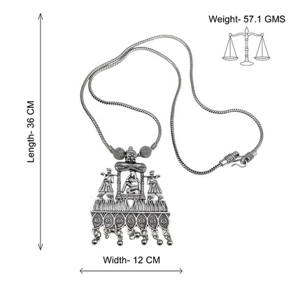 Queen's chariot oxidised chain neckpiece (Silver)