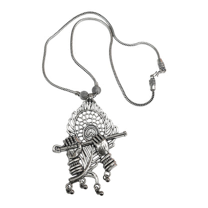Sacred symphony oxidised chain neckpiece (Silver)