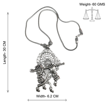 Sacred symphony oxidised chain neckpiece (Silver)