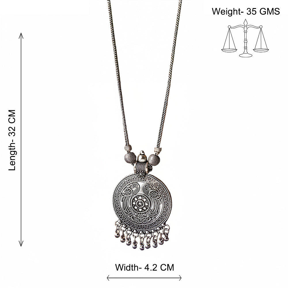 Eternal muse statement pendant beaded neckpiece (Silver)
