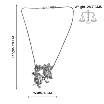 Radhe krishna oxidized chain neckpiece (Silver)