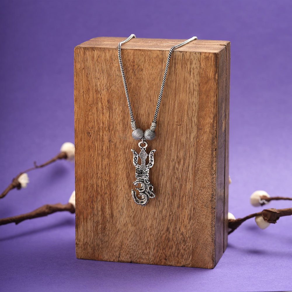 Mystic Harmony oxidised chain neckpiecered (Silver)