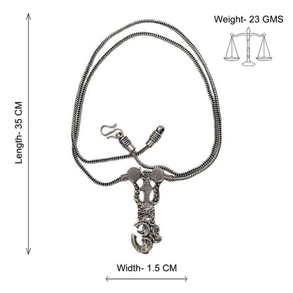 Mystic Harmony oxidised chain neckpiecered (Silver)