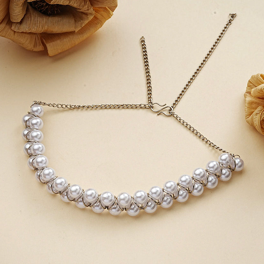 Moonlit pearl choker neckpiece