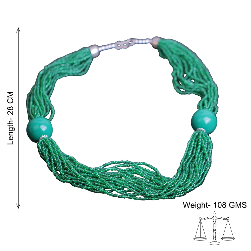 Ever-green beaded neckpiece
