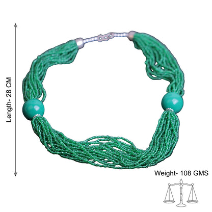 Ever-green beaded neckpiece