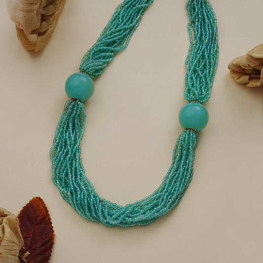 Aqua blue beaded neckpiece