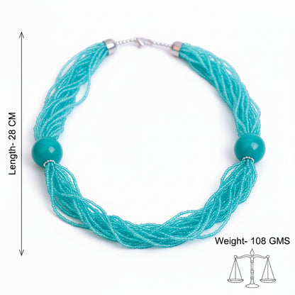Aqua blue beaded neckpiece