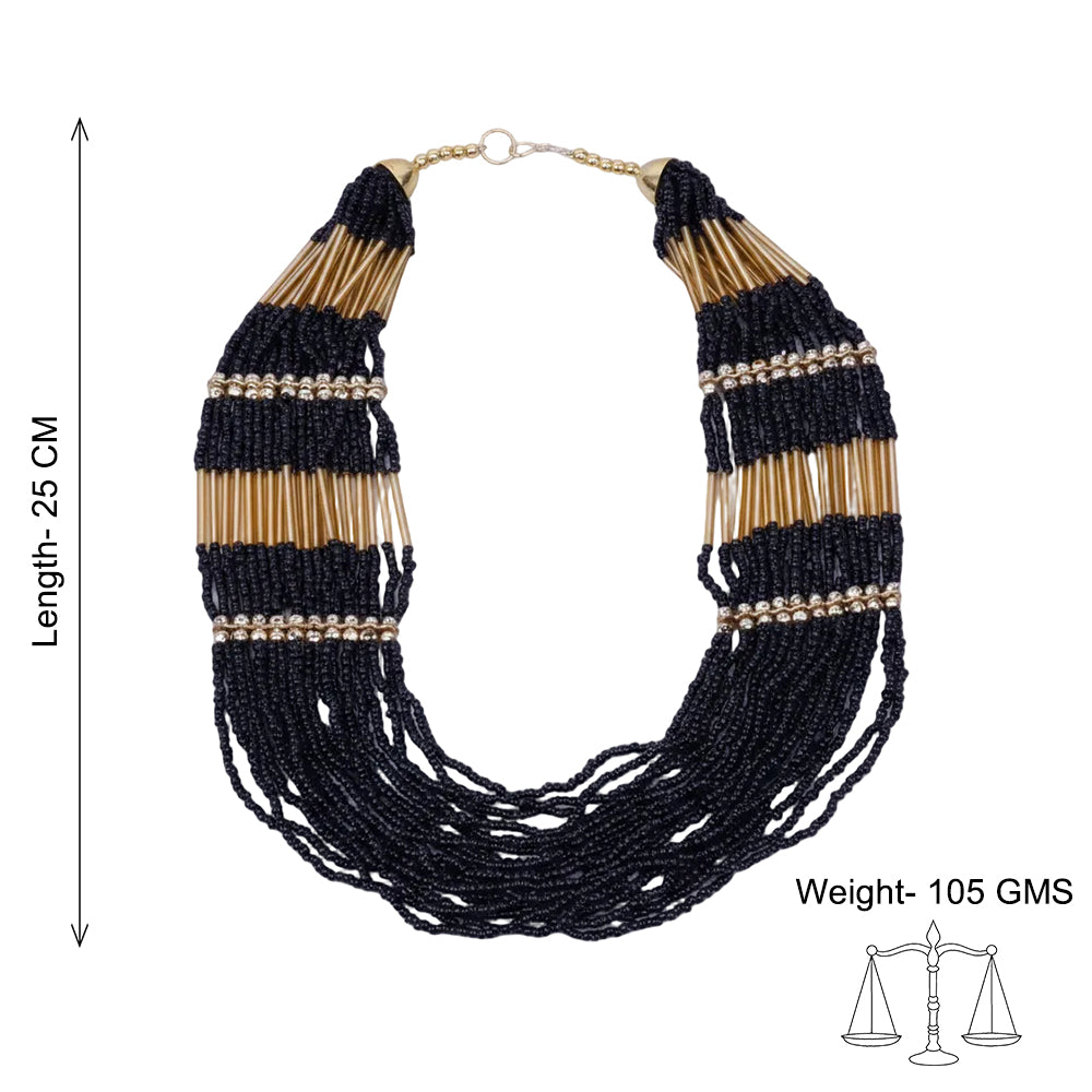 Golden Eclipse beaded neckpiece