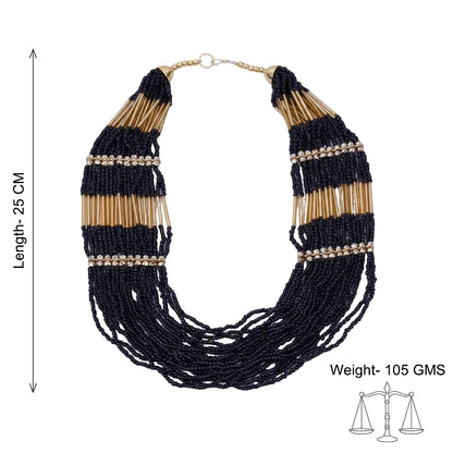 Golden Eclipse beaded neckpiece