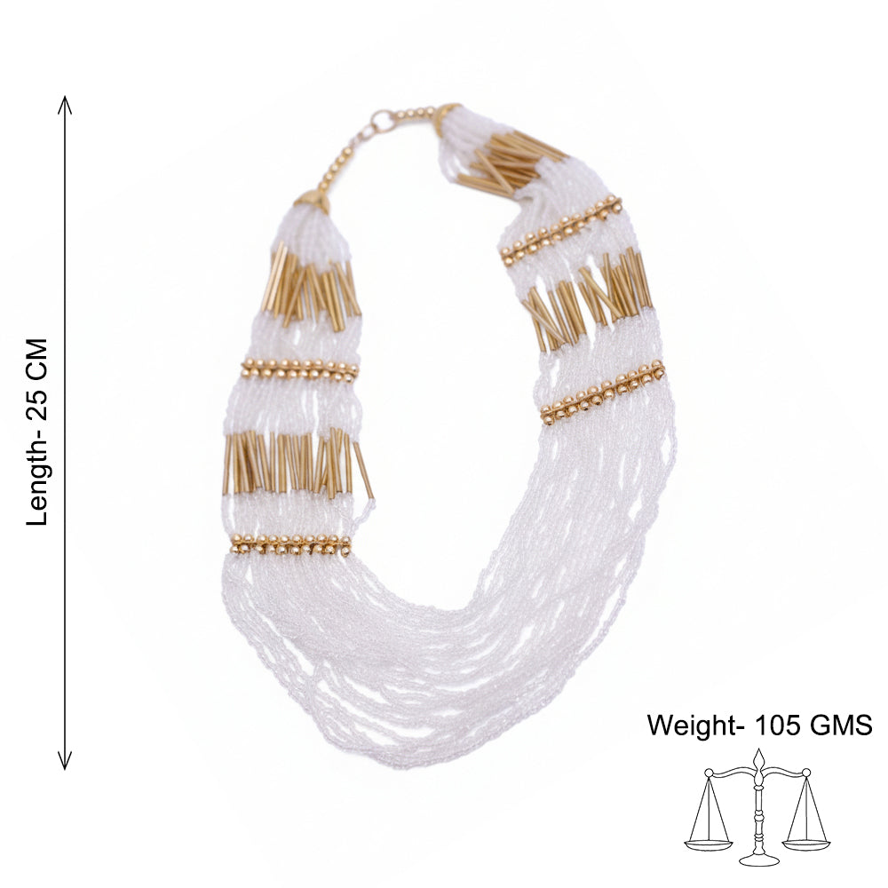 Pearl and aura beaded neckpiece