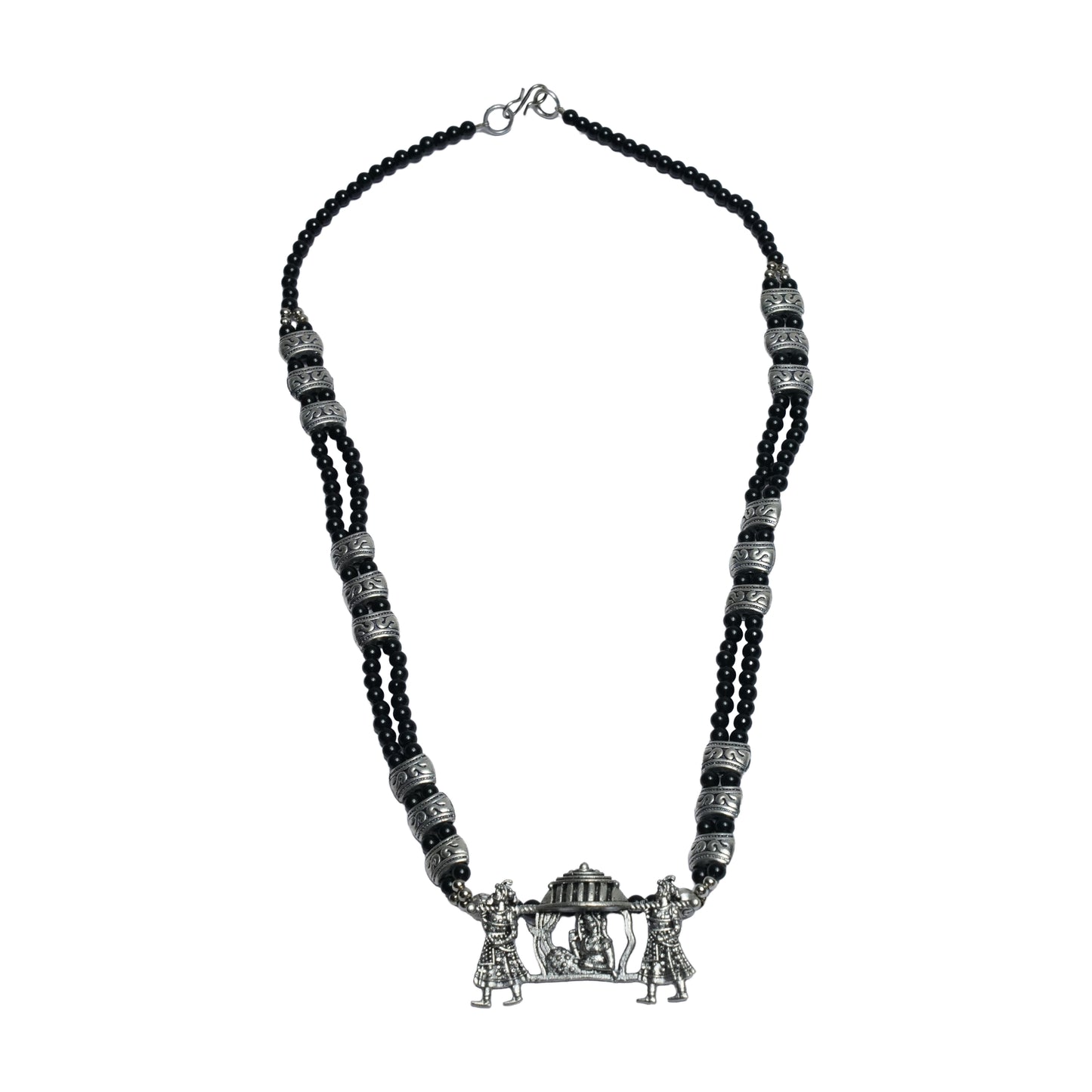 Black Beaded Oxidised Neckpiece