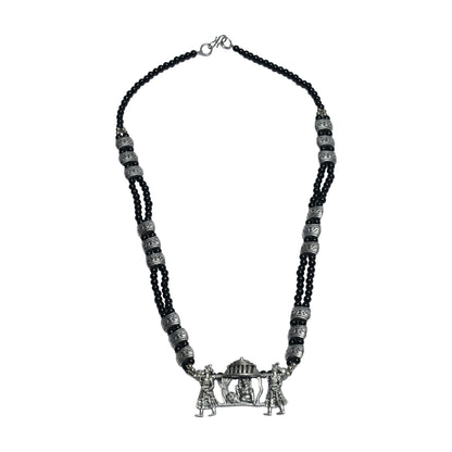 Black Beaded Oxidised Neckpiece