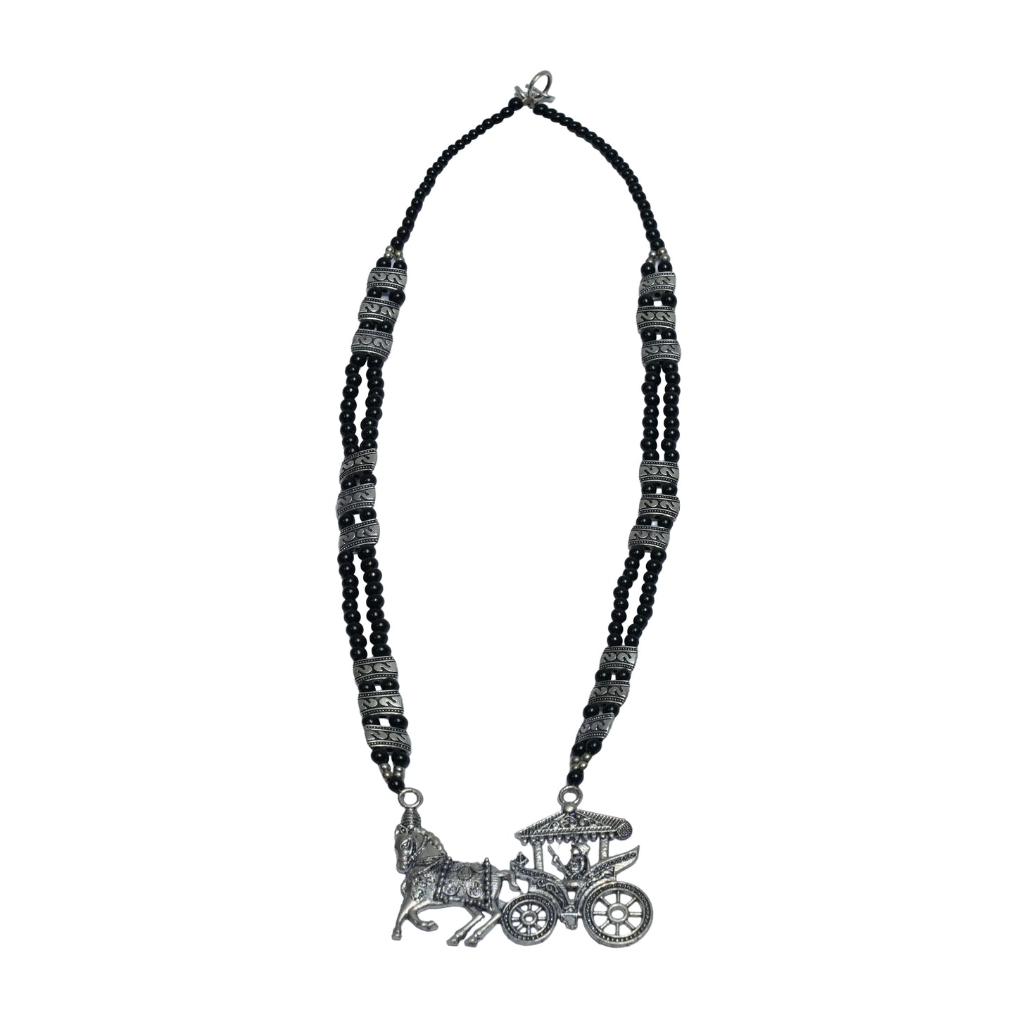 Black Beaded Oxidised Neckpiece