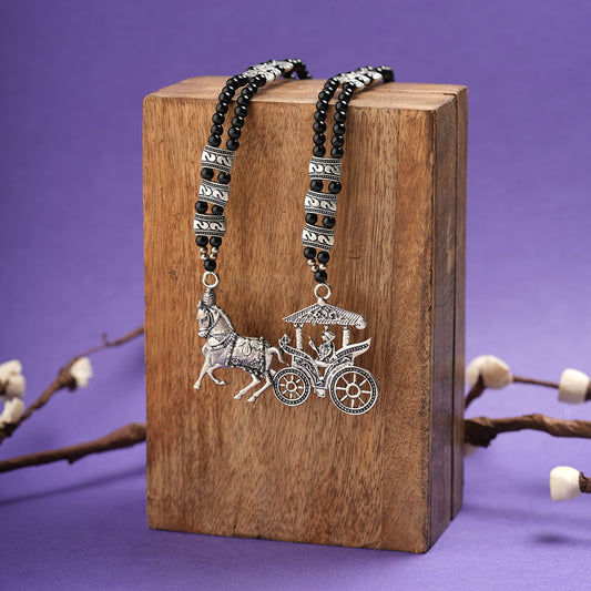 Royal ride statement pendant neckpiece (Black)