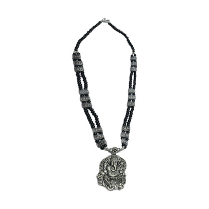 Black Beaded Oxidised Neckpiece