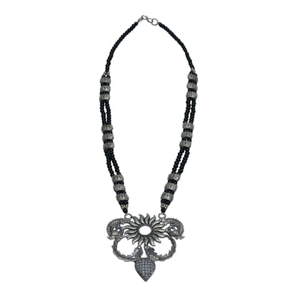 Black Beaded Oxidised Neckpiece